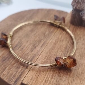 Tigers Eye Quartz Wire Wrapped Bracelet‎ B3415